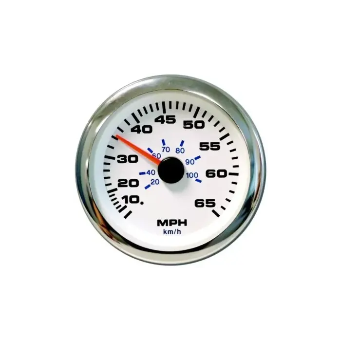Sierra 62561P White Premier Pro Series 3" Stainless Steel Outboard & 4 Stroke Gas Engine 0-7,000 RPM Dial Range Tachometer Gauge with Outboard Alternator or Coil Sender Code