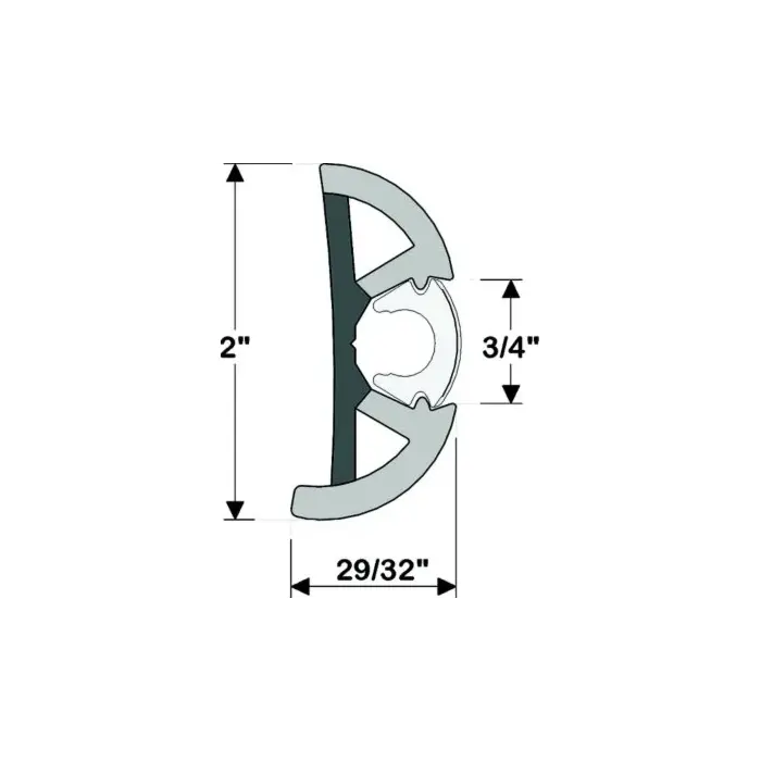 Taco V119990BBK802 Suproflex Rub Rail Kit, Medium, 80', Black/Chrome