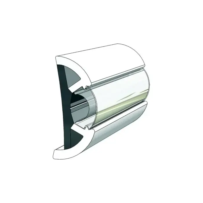 Taco V119960WCM602 Suproflex Rub Rail Kit, Small, 60', White/Chrome