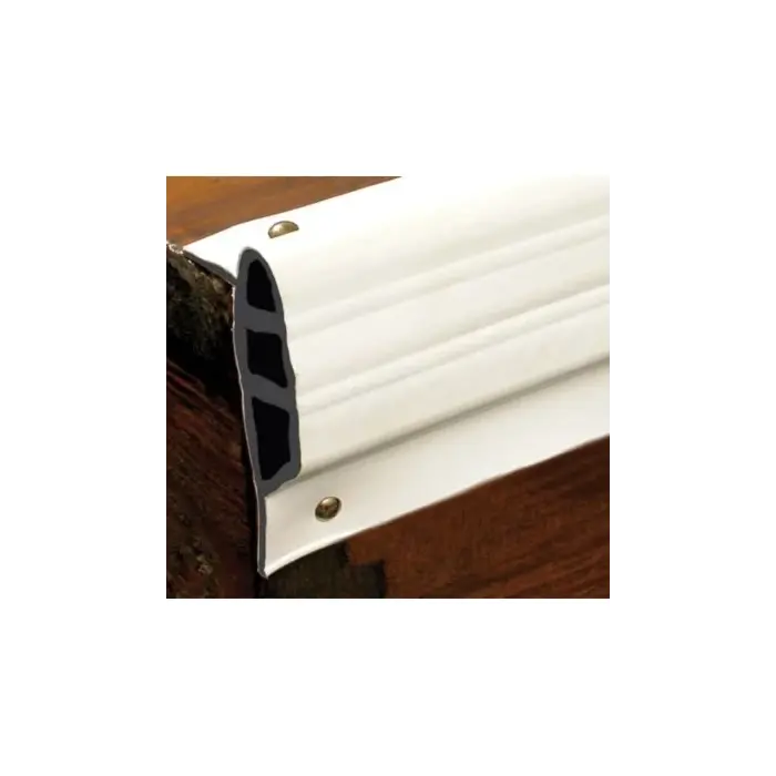 White, Medium Double Molded Vinyl Dock Edging. 10' Straight