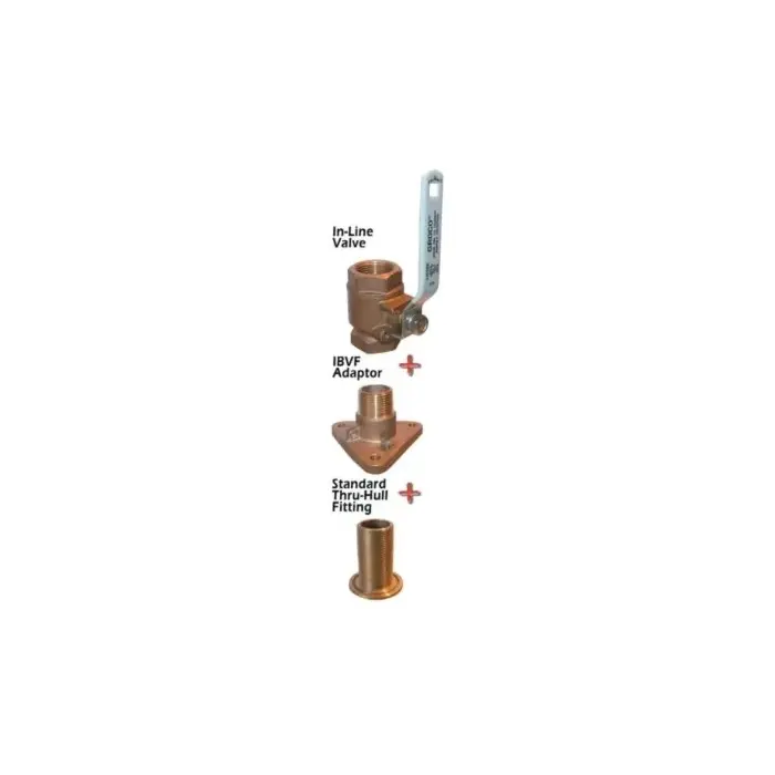 Groco IBV-F Bronze Flanged Adaptor For In-line Ball Valve to Thru-Hull