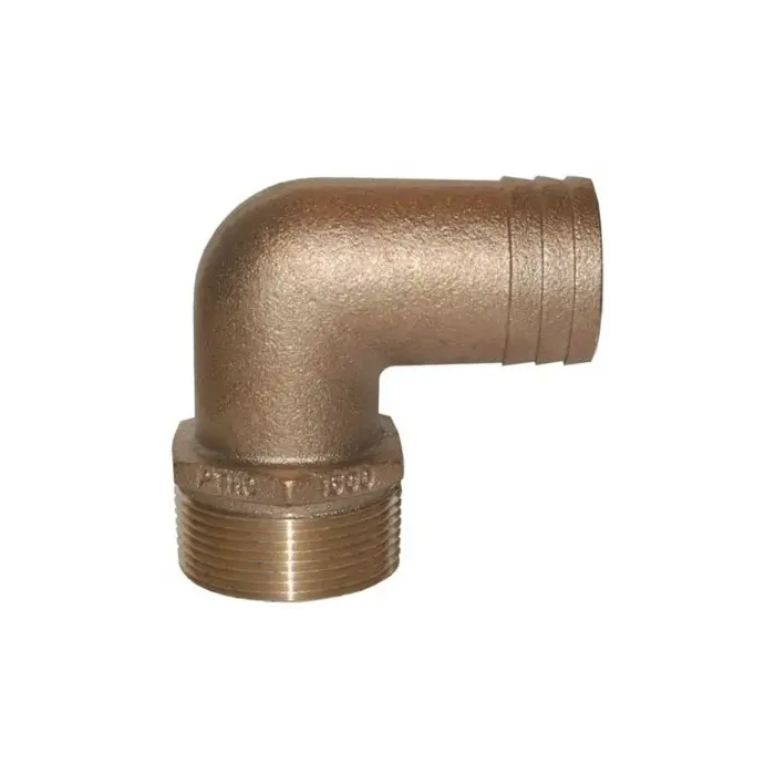 Groco PTHC Bronze Standard Flow 90° Pipe-To-Hose Adapter With NPT Thread