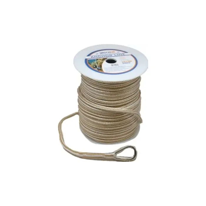 Sea Dog Premium Double Braided Nylon Anchor Line Gold/White, 1/2" × 60'