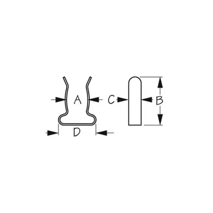 SS Boat Hook Clips, 3/4" - 1", pr.