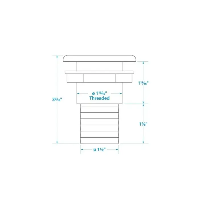 Seachoice Plastic Thru-Hull With Broad Flange