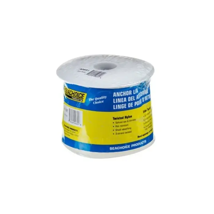 Seachoice 40691 3-Strand Twisted Nylon Anchor Line - White, 3/8" x  50' 