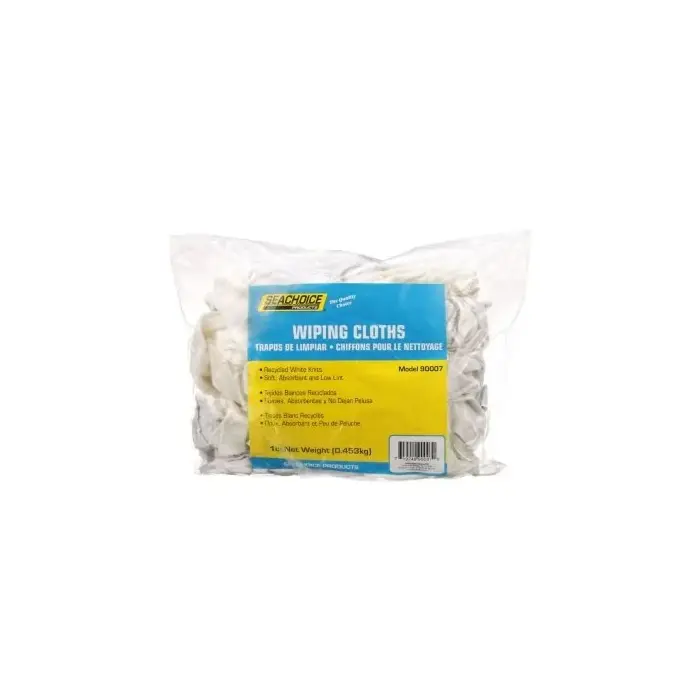 Seachoice 90007 Recycled White Knits Wiping Cloths, 1-lb. Bag