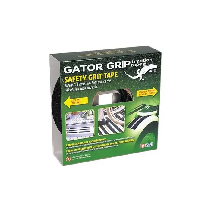 Life Safe RE141 Gator Grip Anti-Slip Safety Grit Tape 1" x 60' Black
