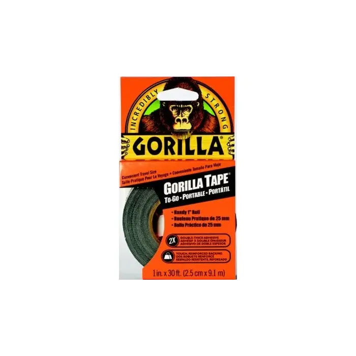 Gorilla 6101001 Black Gorilla Tape Clip Strip, 1" x 30', 8 rolls/strip